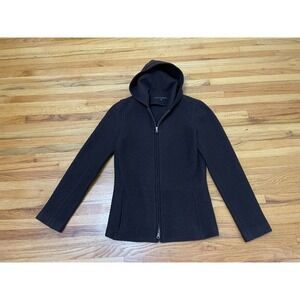 Jenne Maag Womens Full Zip Hooded Sweatshirt  M Brown‎  Long Sleeve 100% Wool